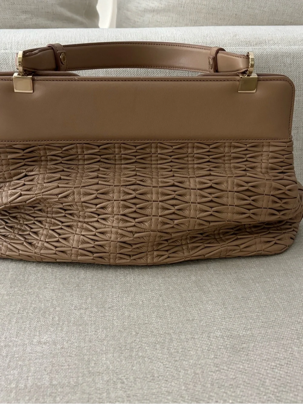 Bvlgari Beige Nappa Leather Plissé Handbag – Isabella Rossellini Collection